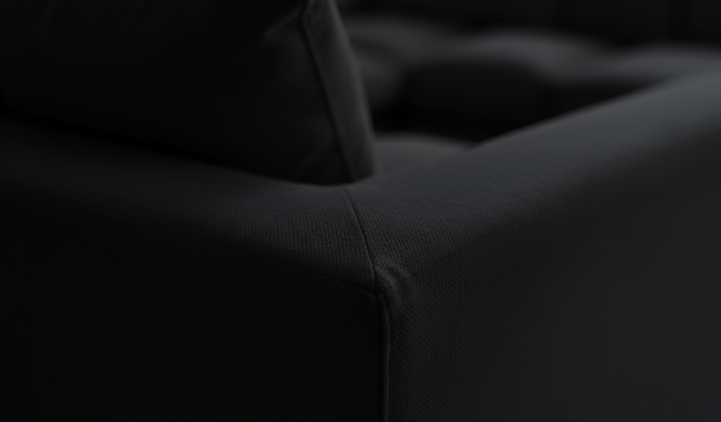 Dylon 5 Seater Corner Sofa – BlacDylon 5 Seater Corner Sofa – Black Fabric Corner Couch for Modern Livingk