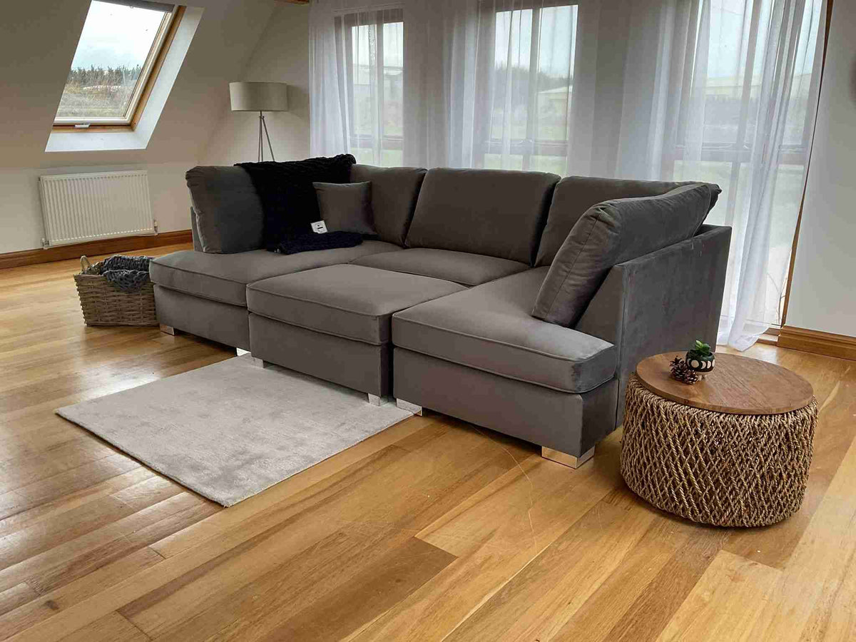 Carnaby Cinema U Shape Corner Sofa Grey | Large Family Sofa UK