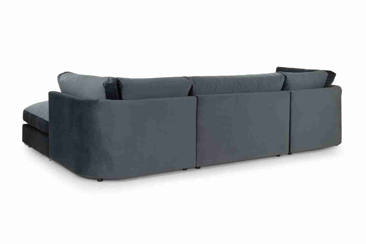 Slate Grey U Shape Sofa UK – Beatrix Luxury Velvet Corner Sofa for Modern Living Rooms
