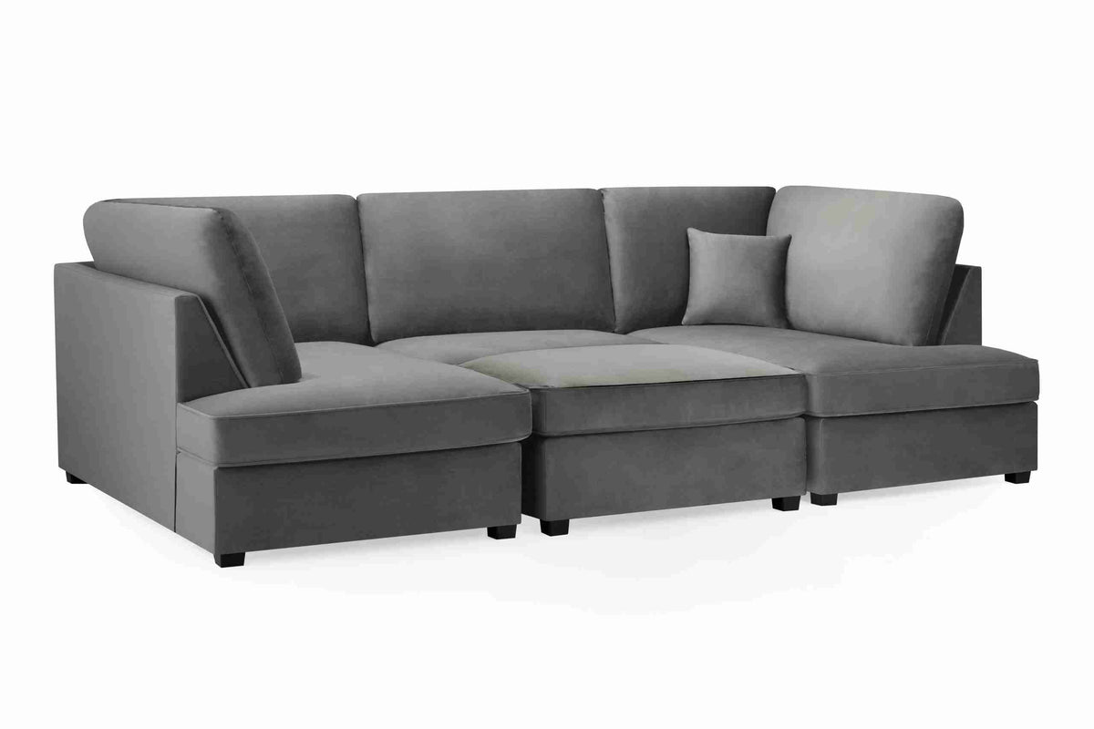 Carnaby Cinema U Shape Corner Sofa Grey | Large Family Sofa UK