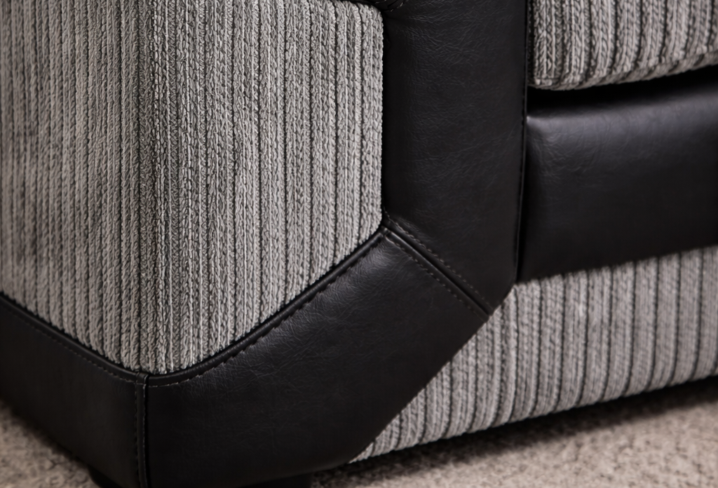 Dino 3 + 2 Seater Fabric Sofa Set – Luxury Grey & Black Family Living Room Sofa Suite UK