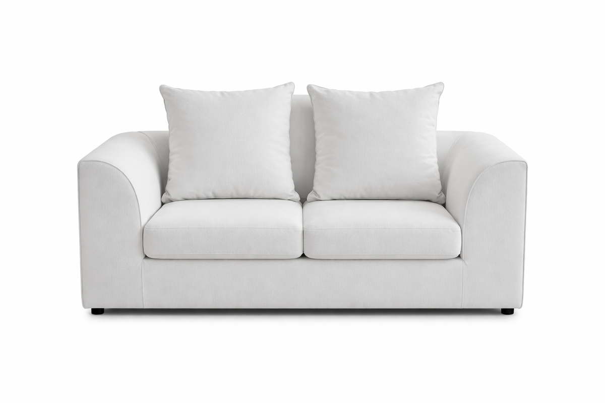 Dylon 3+2 Seater Sofa Set in Off-White with Footstool – Modern Luxury Fabric Living Room Suite