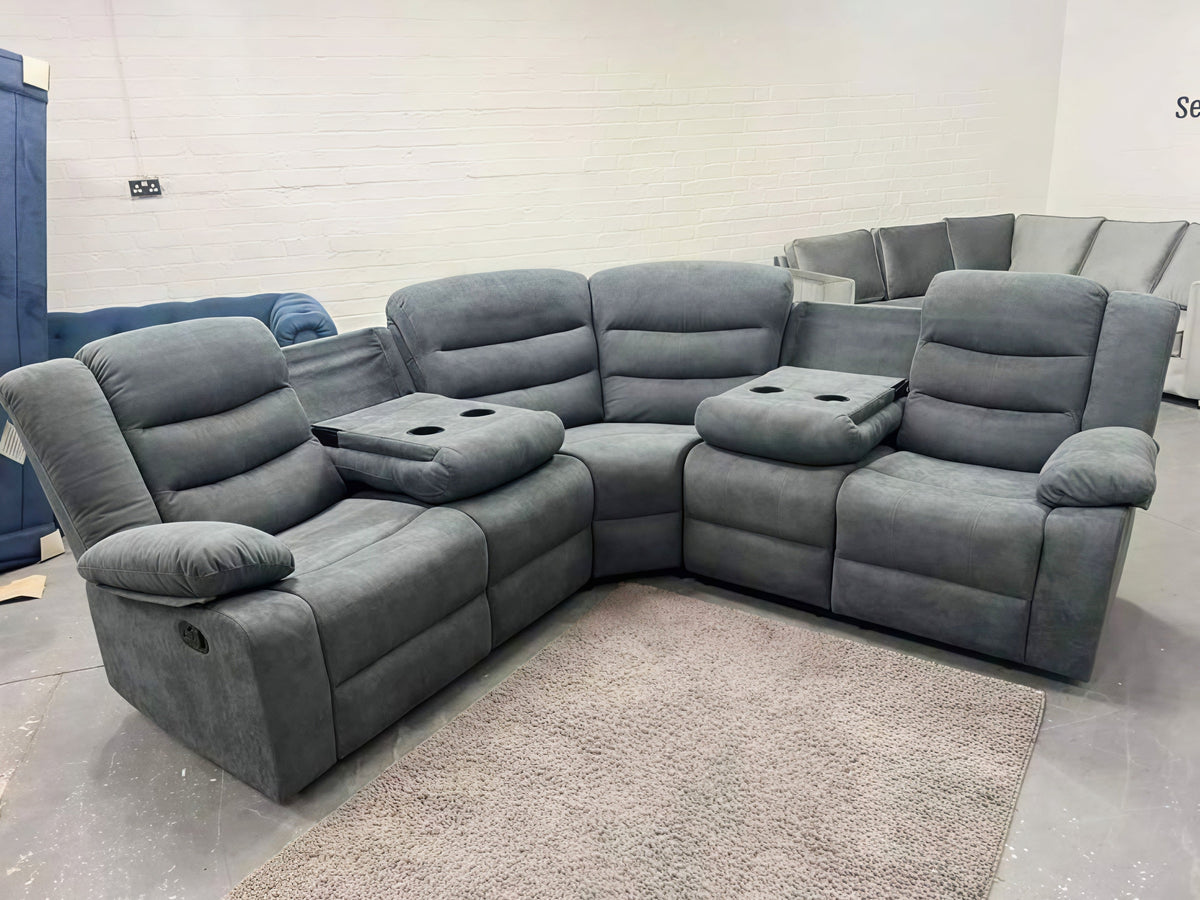 Luxury Grey Fabric Recliner Sofa UK | Corner & 3+2 Sofa Set