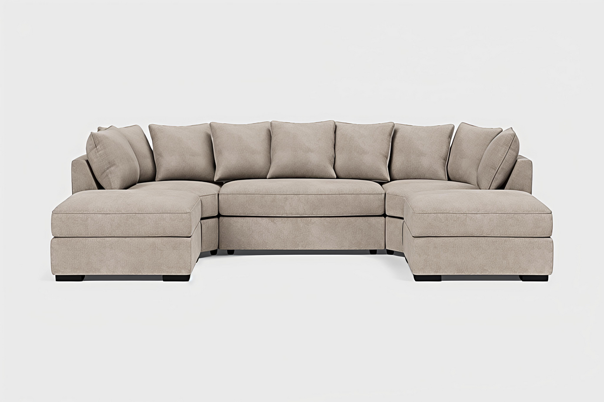 Luxury Sand U Shape Sofa UK – Bishop Large Corner Sofa for Modern Living Rooms