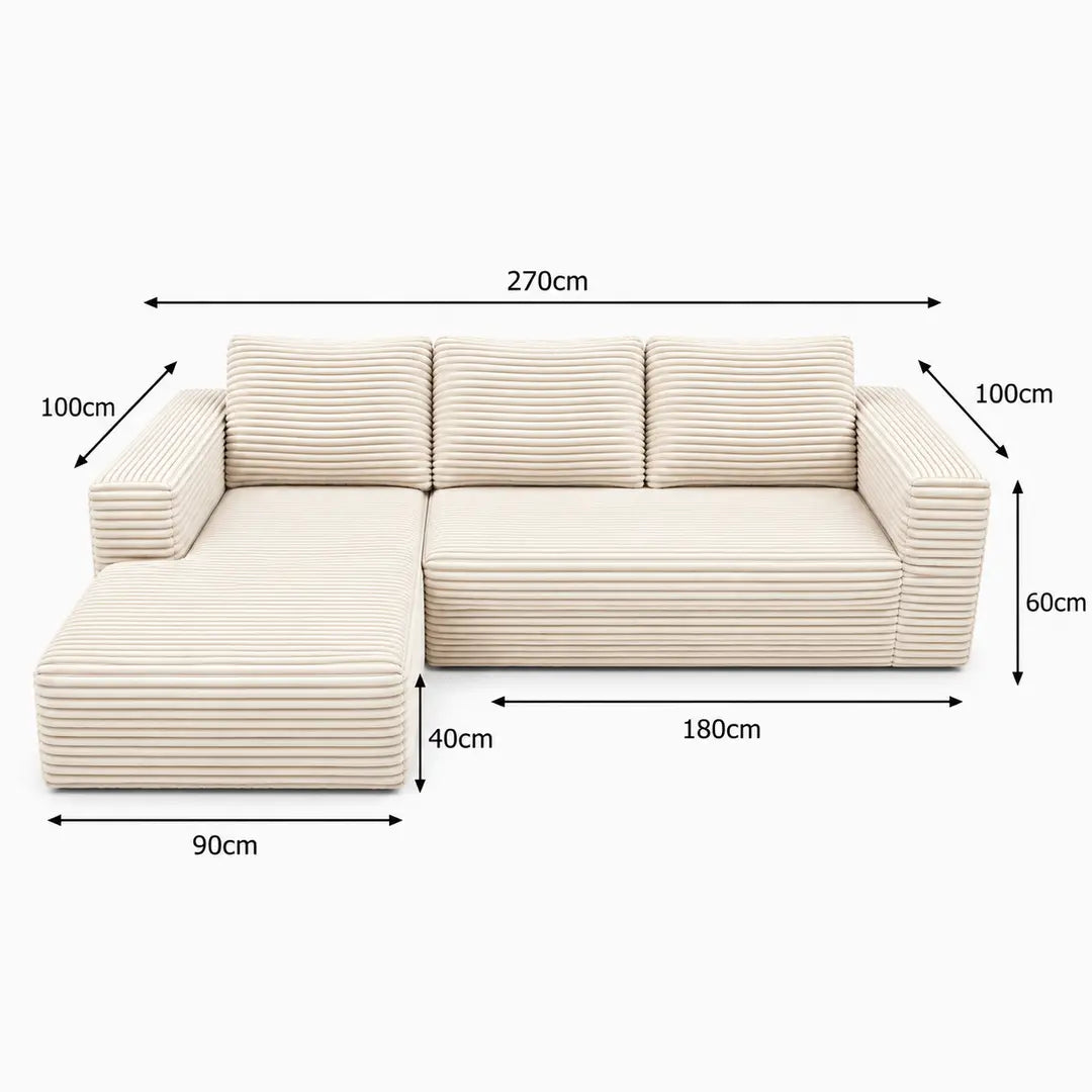 Boneless Corner Sofabed - 3 Seater