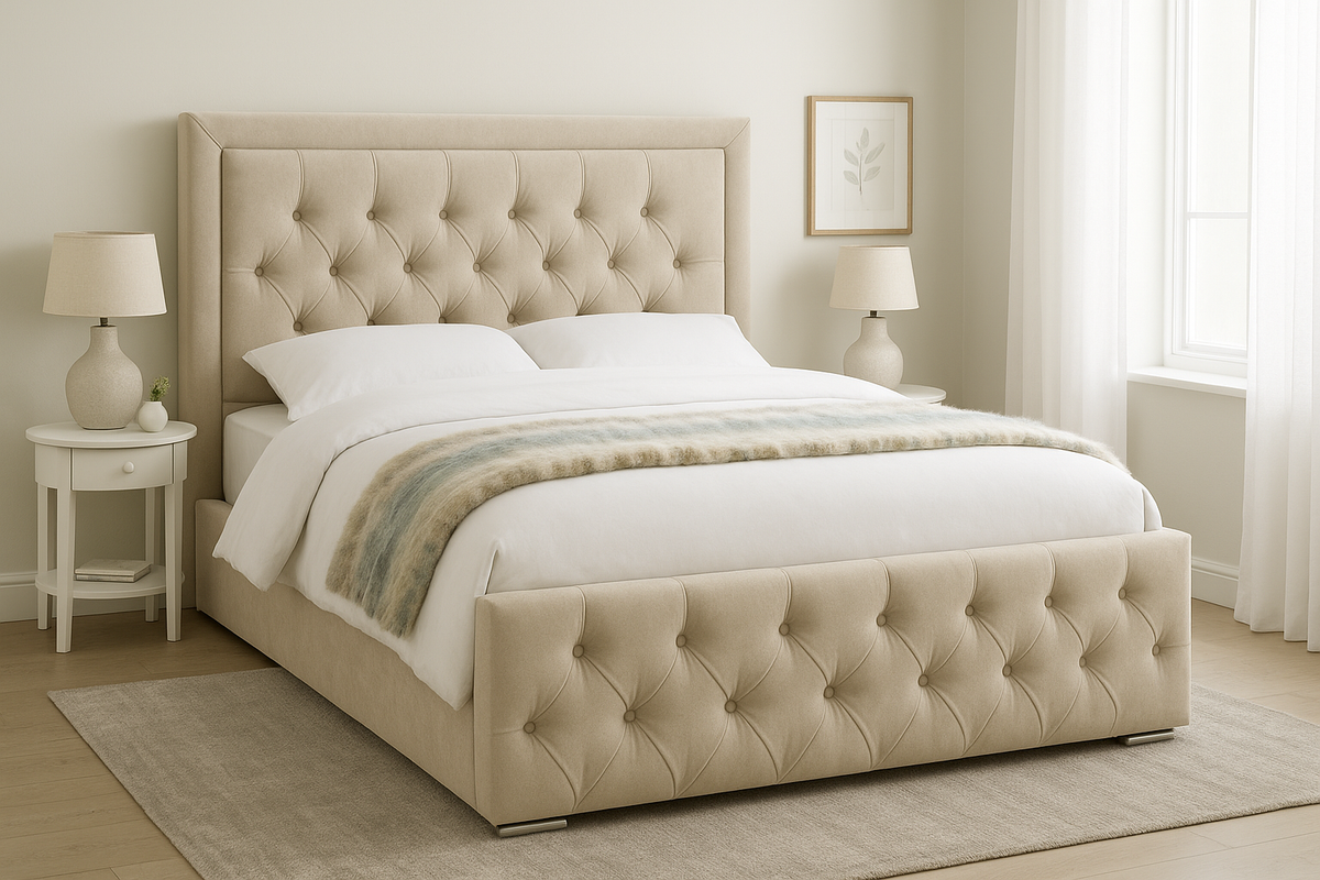 Luxury Chesterfield Upholstered Bed Frame | Plush Velvet Bed with Storage Options