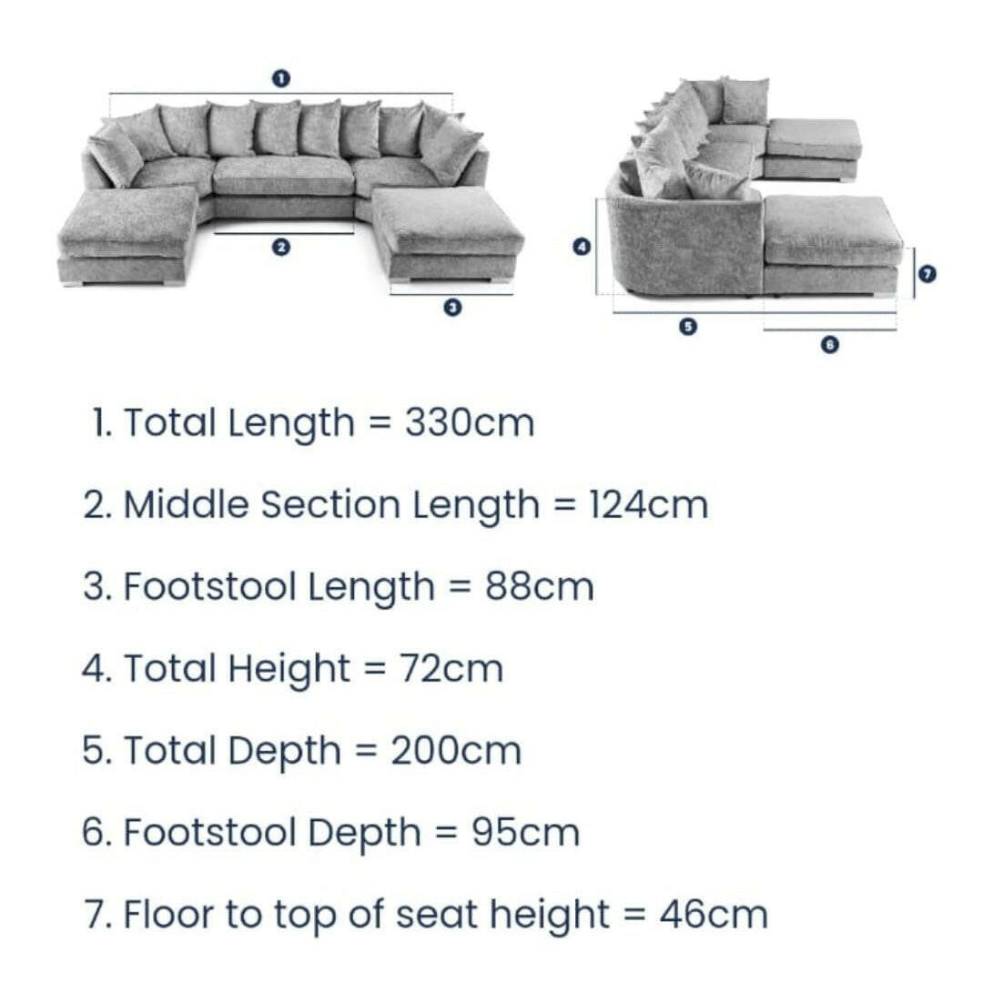 Bishop U Shape Corner Sofa Scatter Back () LTD