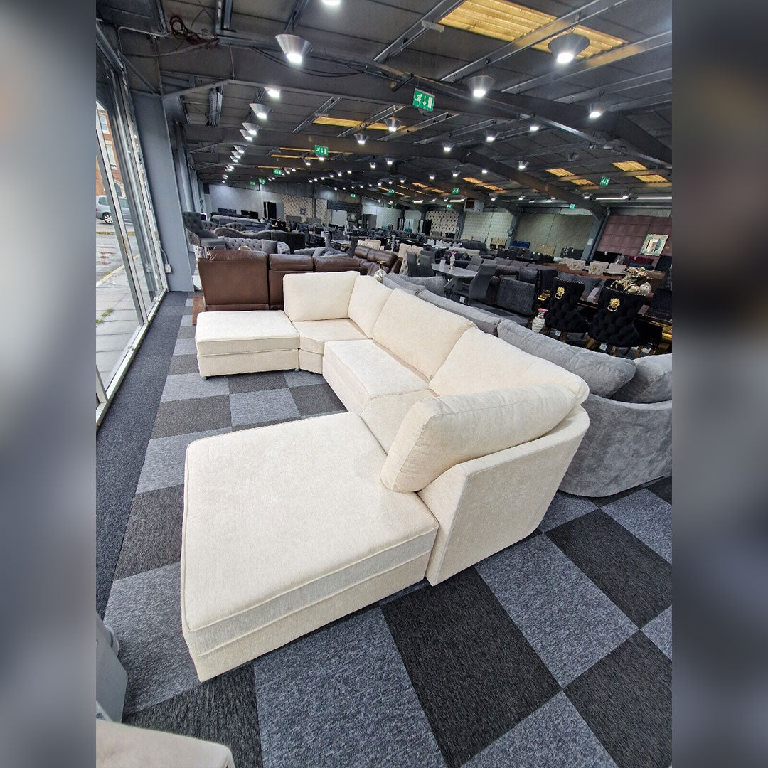 Bishop U Shape Sofa High Back In Black And Cream Colour () LTD