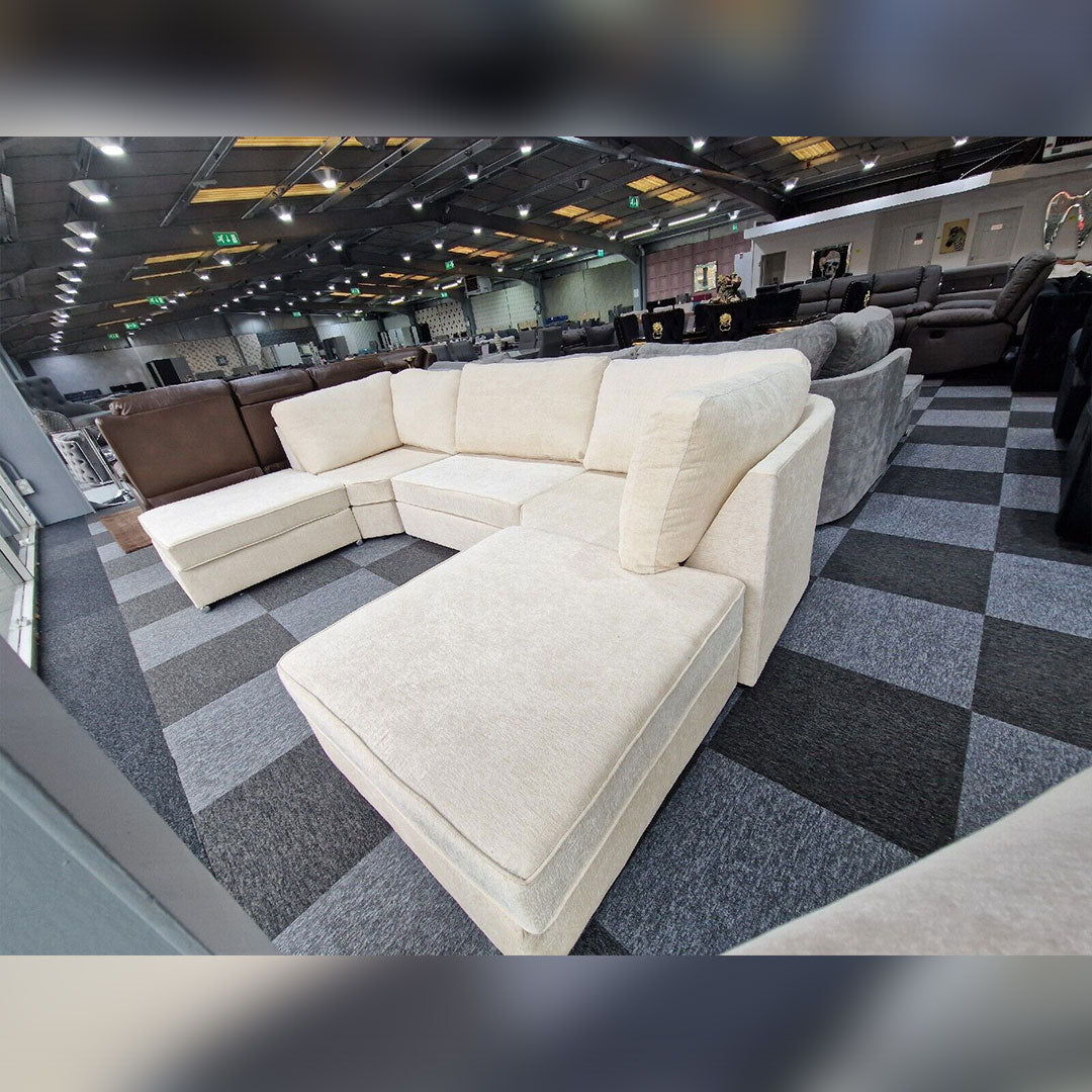 Bishop U Shape Sofa High Back In Black And Cream Colour () LTD
