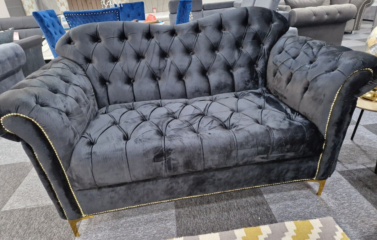 Elegance Chesterfield Sofa 3+2 Black () LTD