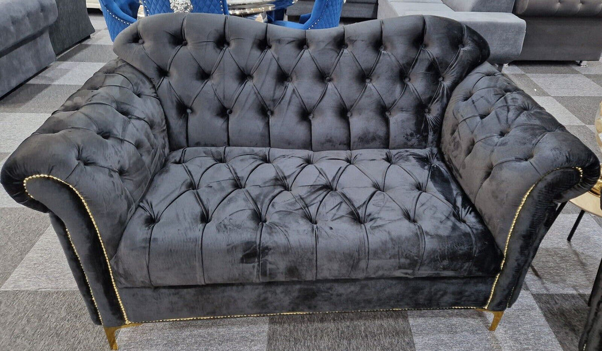 Elegance Chesterfield Sofa 3+2 Black () LTD
