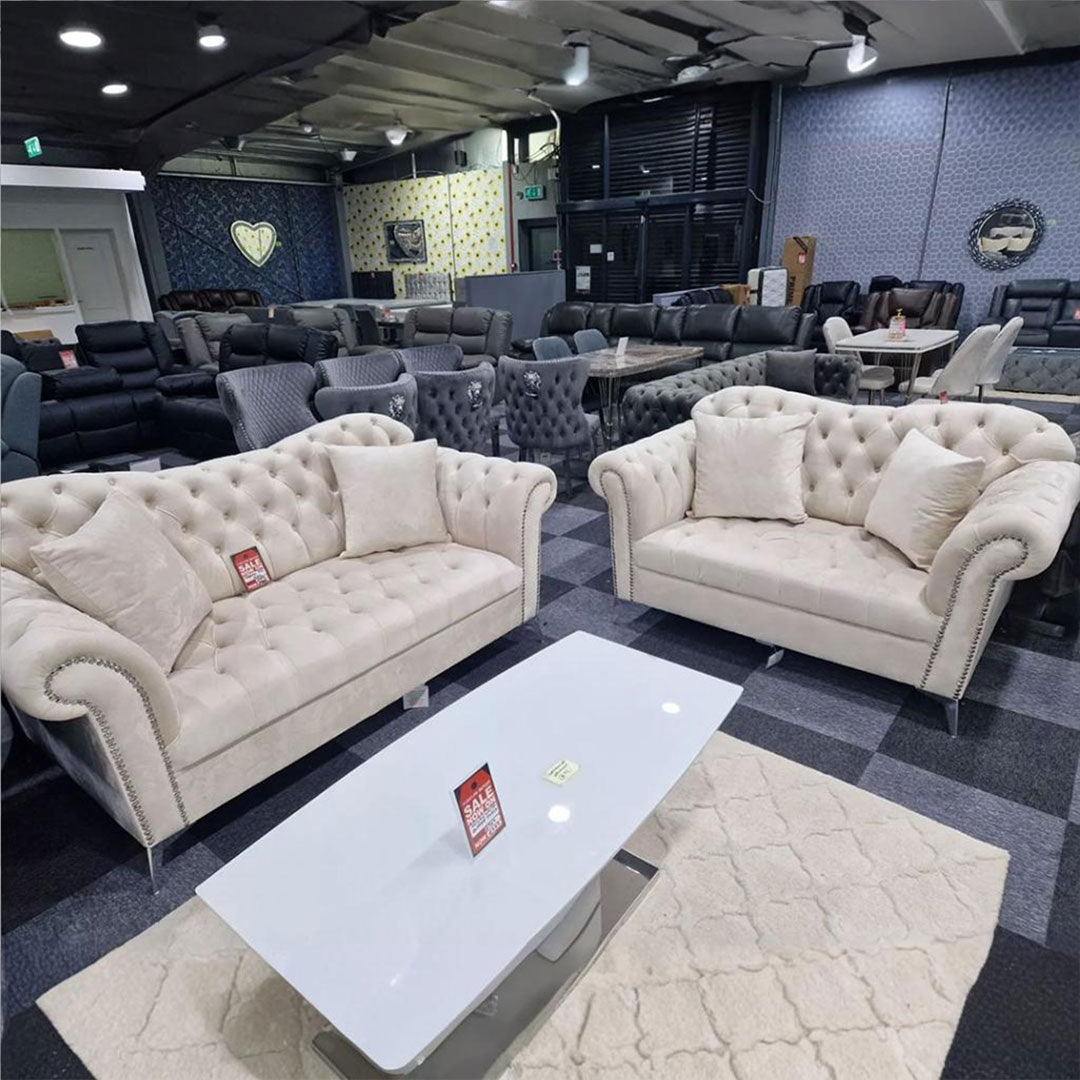 Elegance Chesterfield Sofa 3+2 Cream () LTD