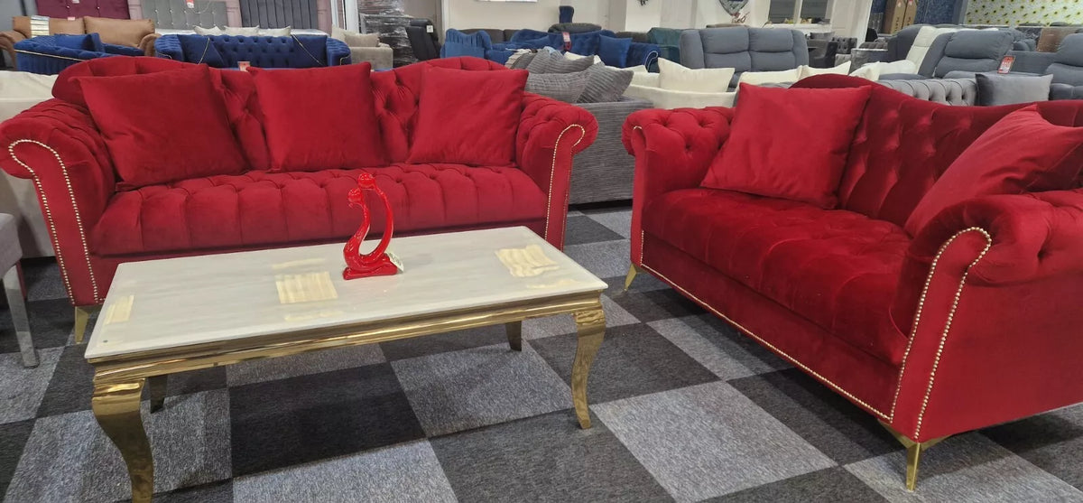 Elegance Chesterfield Sofa 3+2 Red () LTD