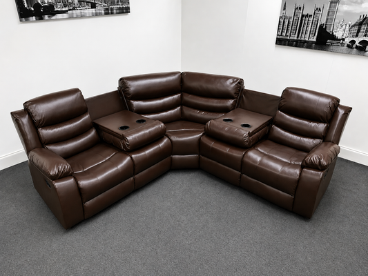 Luxury Corner Recliner Sofa UK | 5 Seater & 3+2 Sofa Set | Grey, Brown & Black