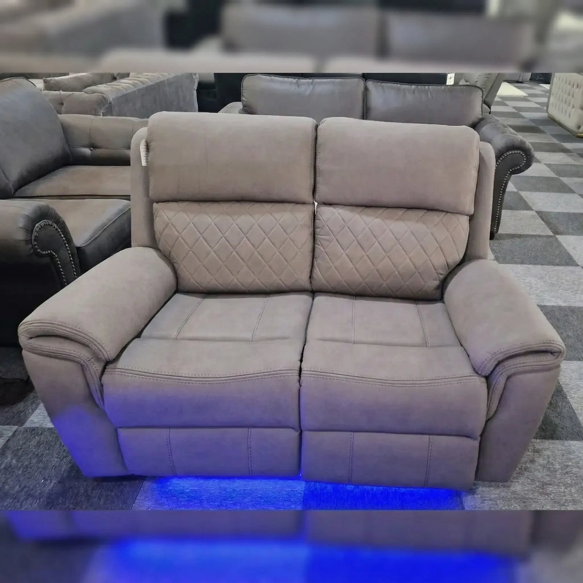 Florence Electric Recliner Sofa Set 3+2+1 Grey Fabric