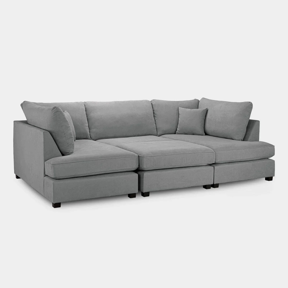 Aspen Light Grey U Shape Corner Sofa – Modern Fabric Family Sofa UK