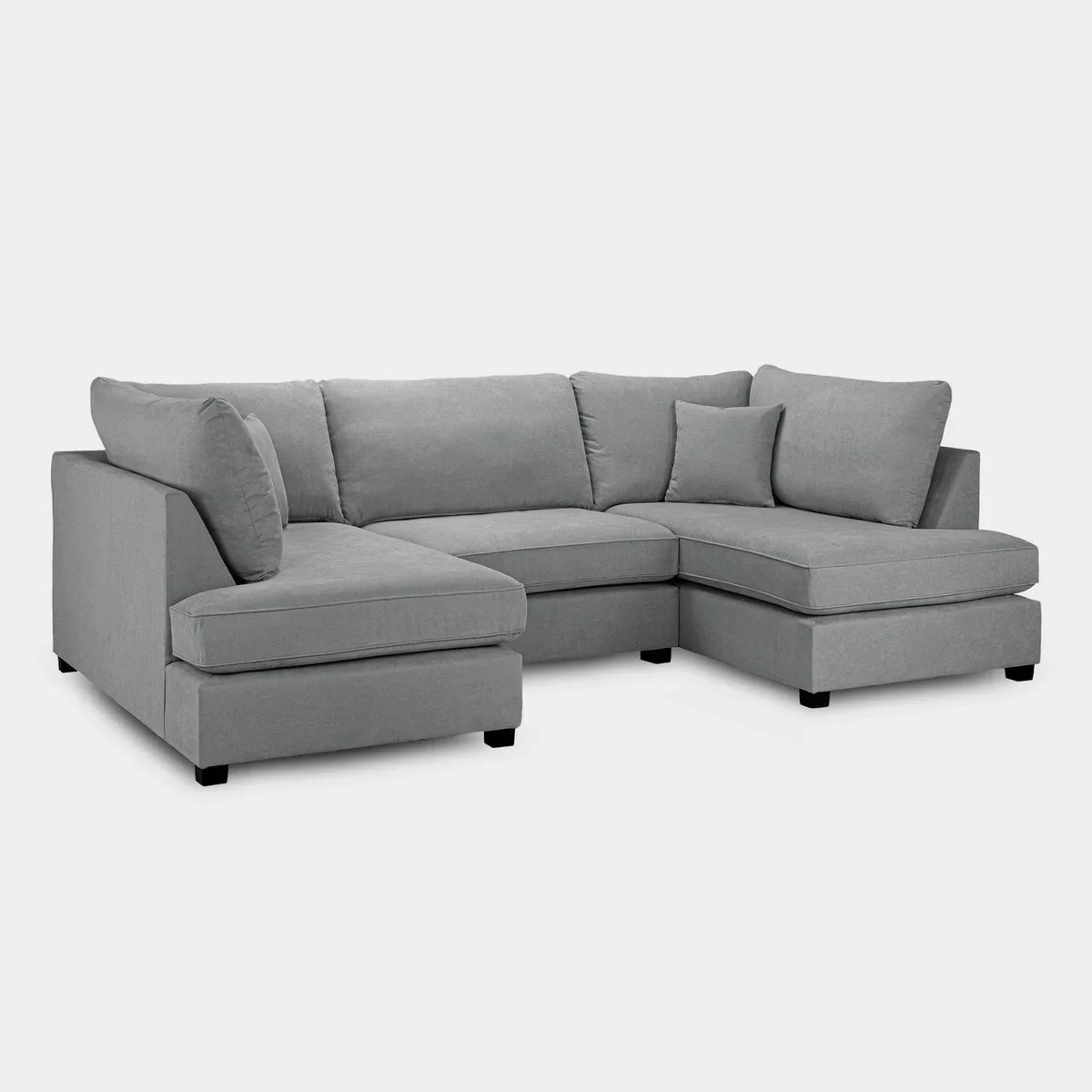 Aspen Light Grey U Shape Corner Sofa – Modern Fabric Family Sofa UK