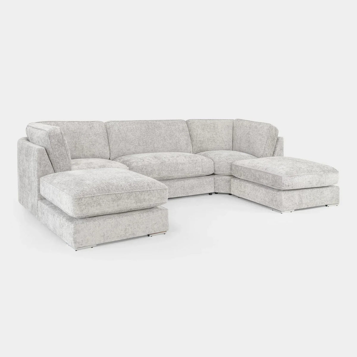 Esma Ivory U-Shape Corner Sofa – Modern Comfortable Family Sofa