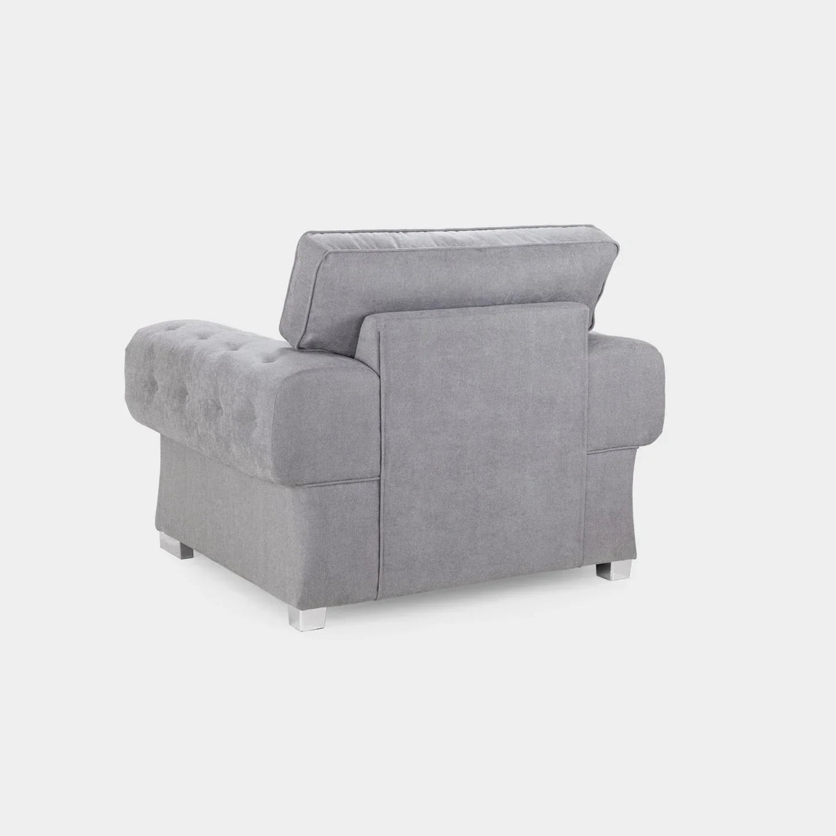 Verona Silver Armchair UK – Luxury Plush Fabric Accent Chair for Modern Living Rooms