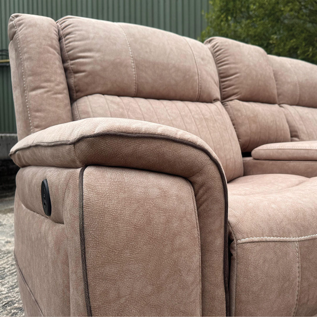 Hannah Electric Corner Sofa Micro Fibre Fabric (270cm x 230cm)