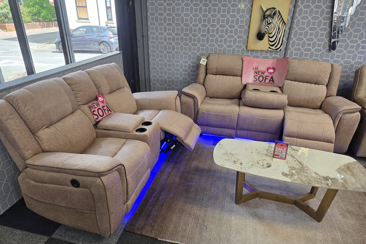 Hannah Electric Recliner 3+2 Sofa Micro Fibre Fabric () LTD