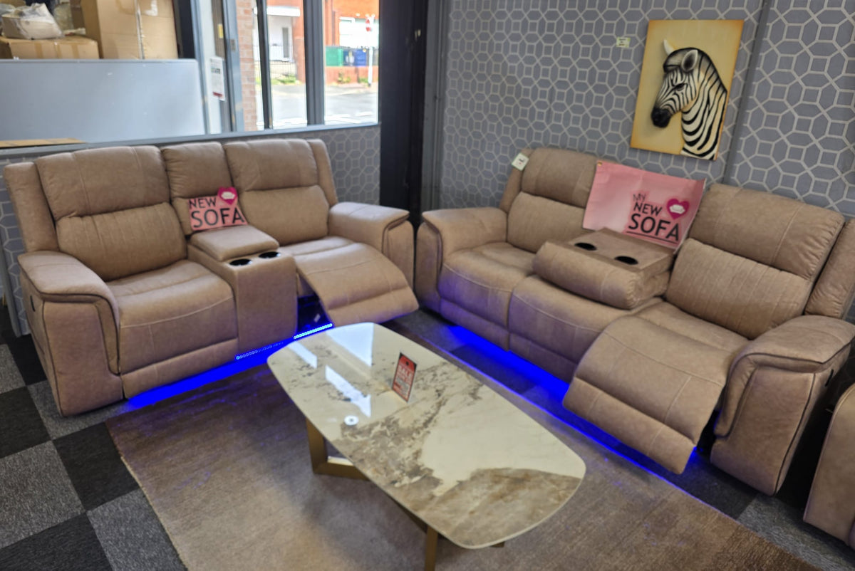 Hannah Electric Recliner 3+2 Sofa Micro Fibre Fabric () LTD