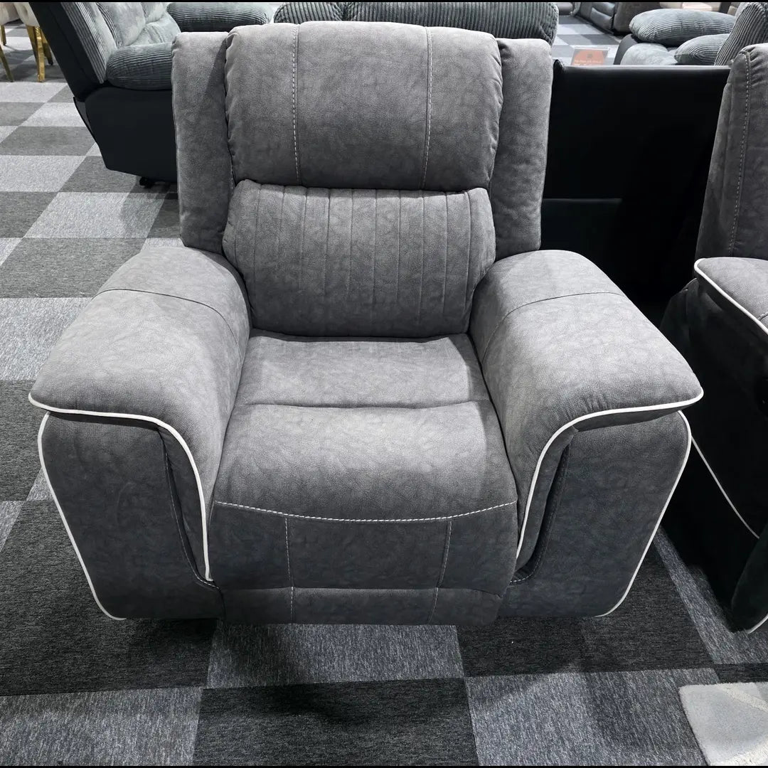 Ltd Hannah electric recliner 3+2 seater sofa set in microfibre fabric, featuring comfortable, modern design.