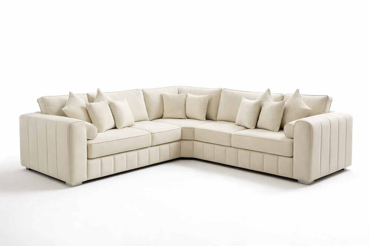 Lilly 5 Seater Corner Sofa – Cream