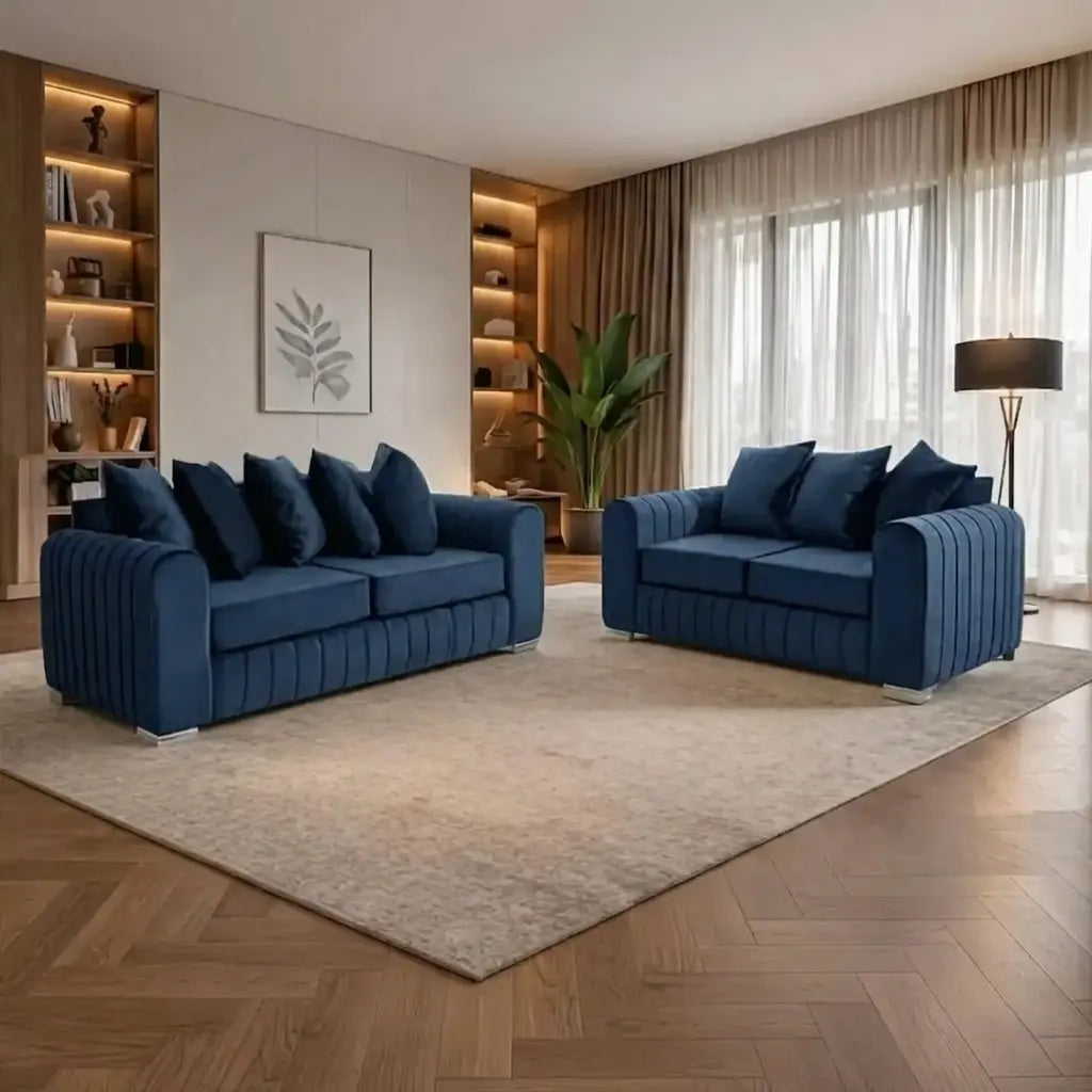 Lilly Velvet 3+2 Seater Sofa Set – Elegant Modern Design