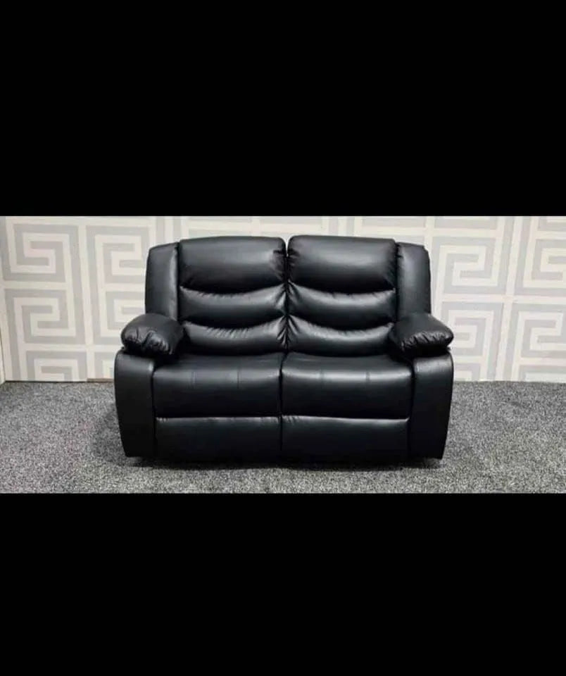 Milano 3+2 Leather Recliners with cinema style cupholders (BLACK) (BS101)