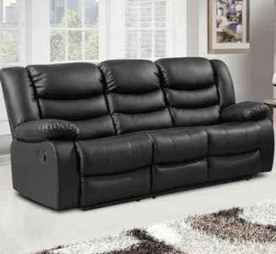 Milano 3+2 Leather Recliners with cinema style cupholders (BLACK) (BS101)