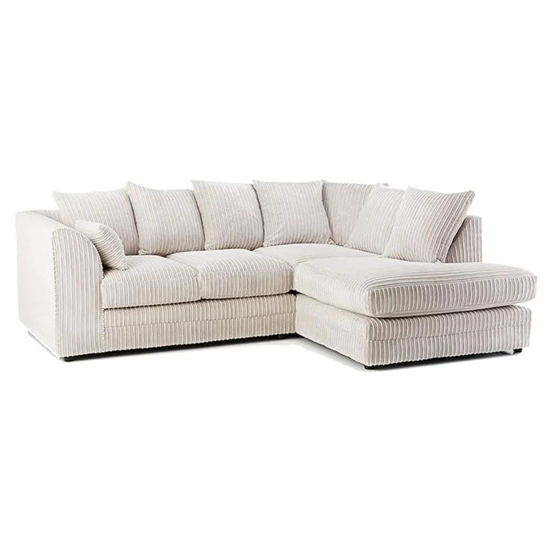 Luxor Full Cord Fabric 5 Seater Corner Sofa Full Back