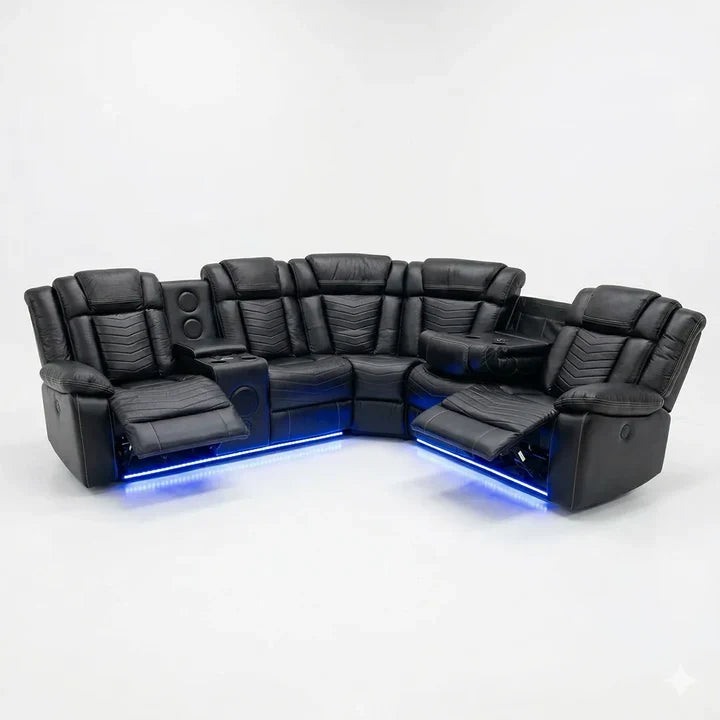 Michigan Leather Electric Recliner Sofa, Corner Sofa, 3+2 Seater Sofa