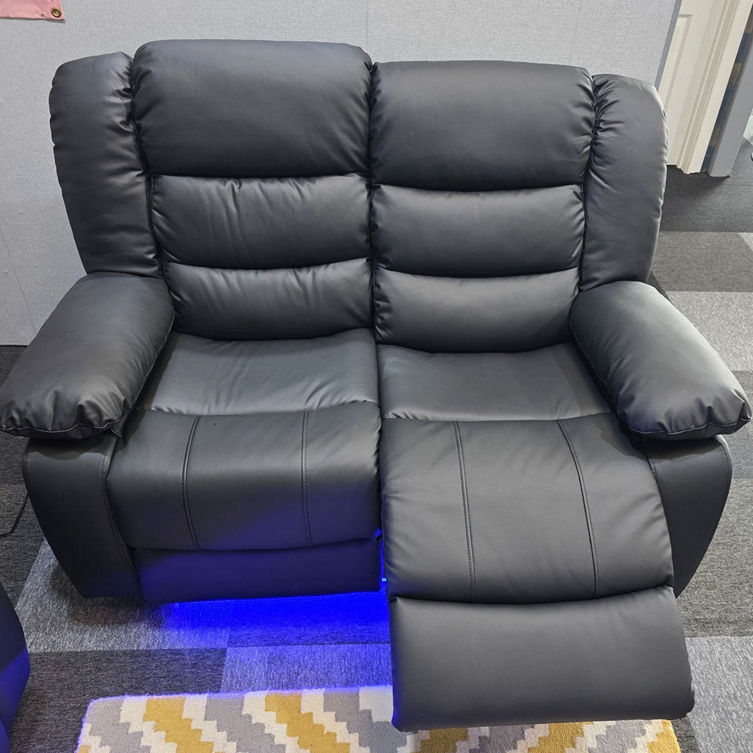 Roma leather recliner sofa with cupholders