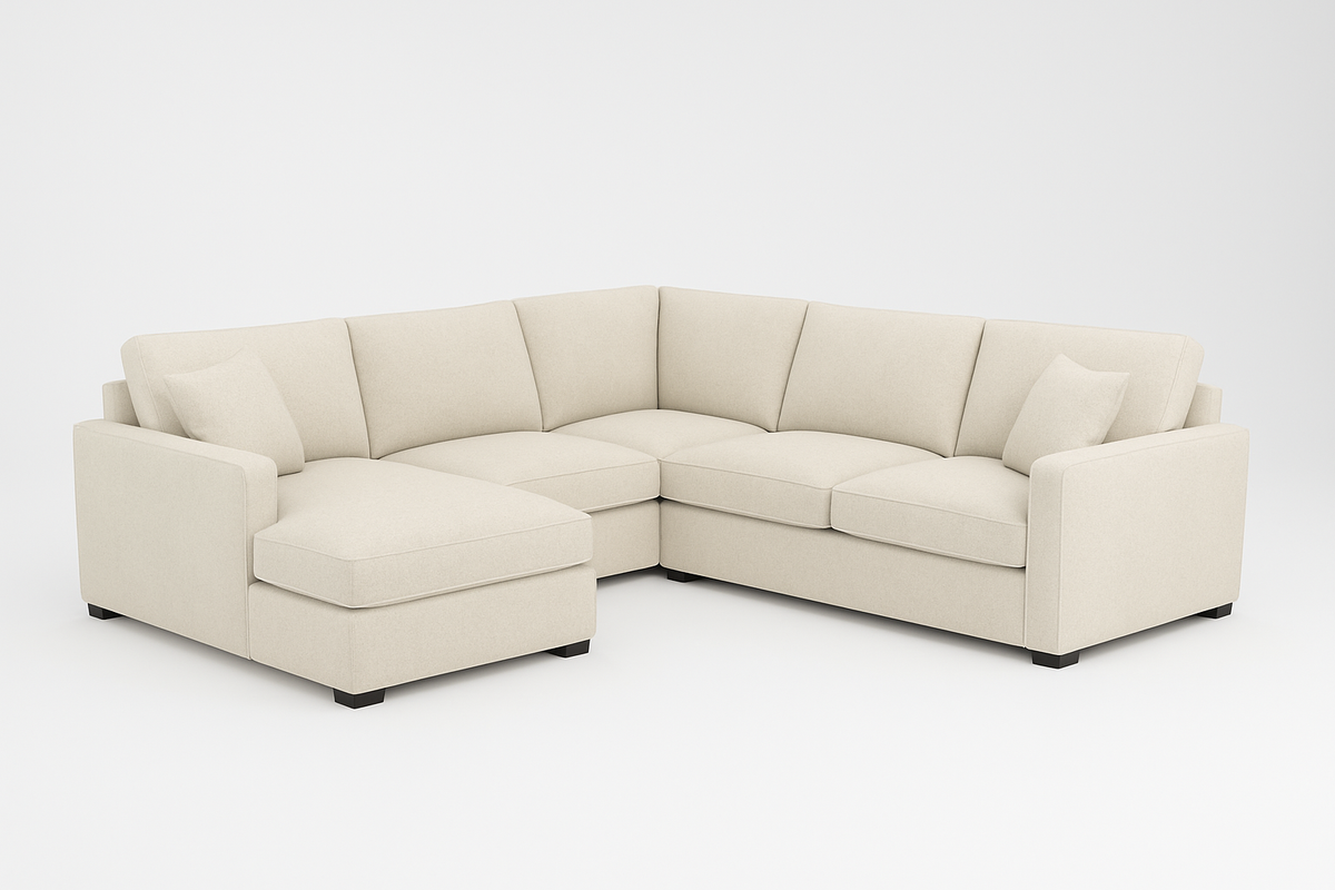 Cream L Shape Sofa UK – Kingston Corner Sofa for Modern Living Room