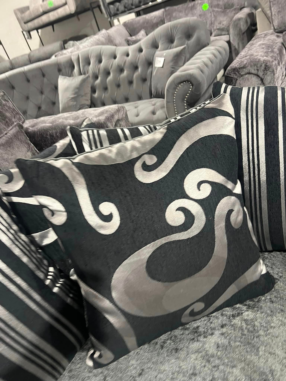 Shanon Corner Sofa Black/Grey, 240cmx240cm, bs101