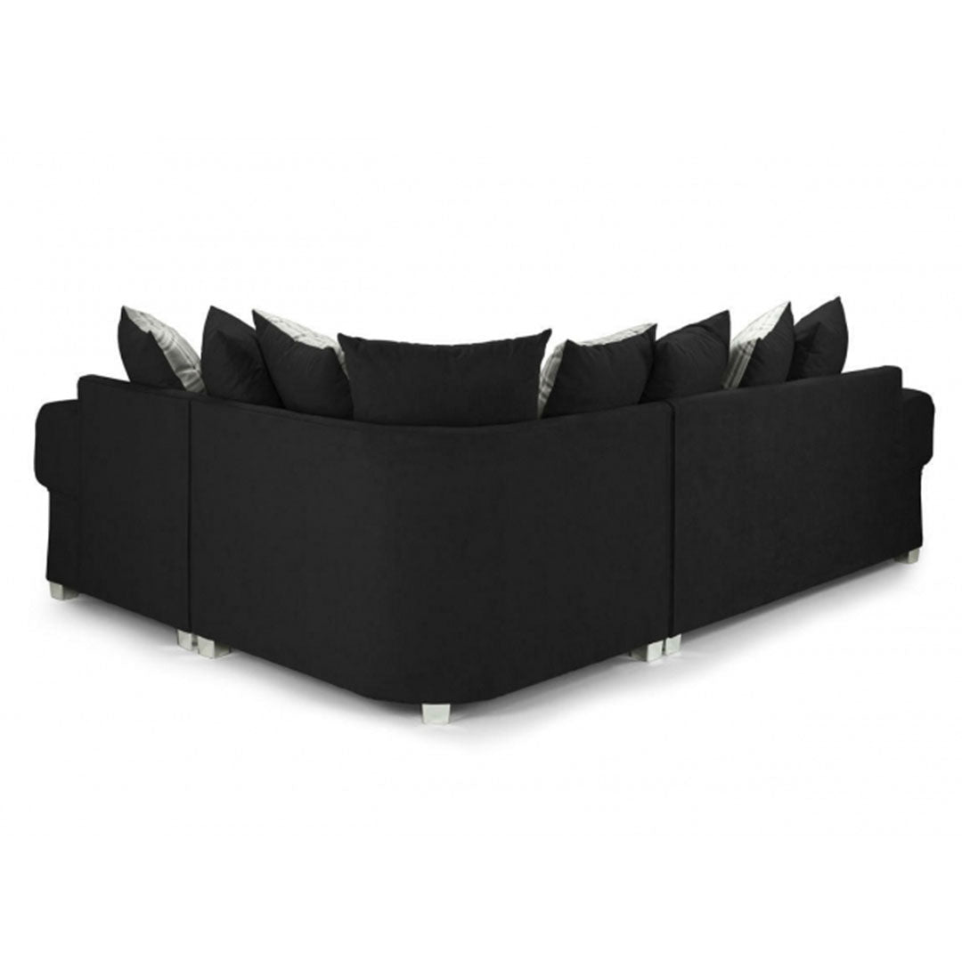Verona Scatter back 4 seater sofa Black Right and Left Hand Facing Corner