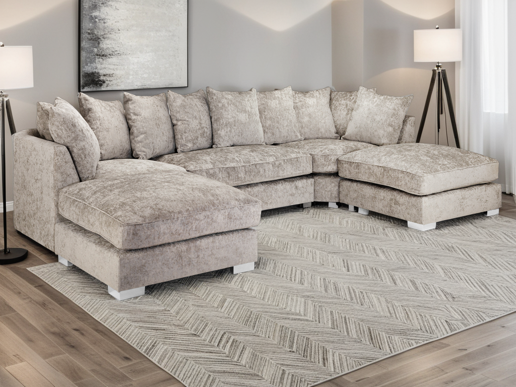Bishop Truffle Scatterback U Shape Corner Sofa