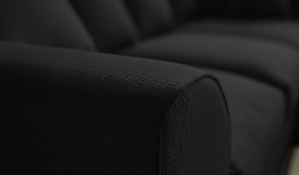 Dylon 5 Seater Corner Sofa – BlacDylon 5 Seater Corner Sofa – Black Fabric Corner Couch for Modern Livingk