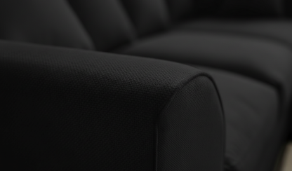 Dylon 5 Seater Corner Sofa – BlacDylon 5 Seater Corner Sofa – Black Fabric Corner Couch for Modern Livingk