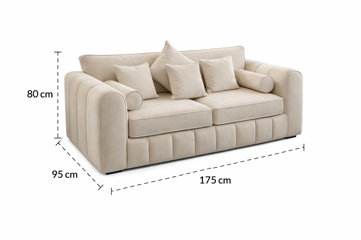 Lilly Cream 3+2 Seater Sofa Set with Matching Coffee Table – Luxury Modern Living Room Furniture