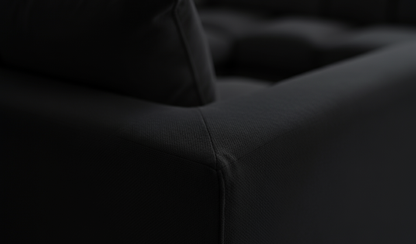 Dylon 5 Seater Corner Sofa – BlacDylon 5 Seater Corner Sofa – Black Fabric Corner Couch for Modern Livingk