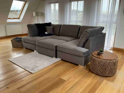 Carnaby Cinema U Shape Corner Sofa Grey | Large Family Sofa UK