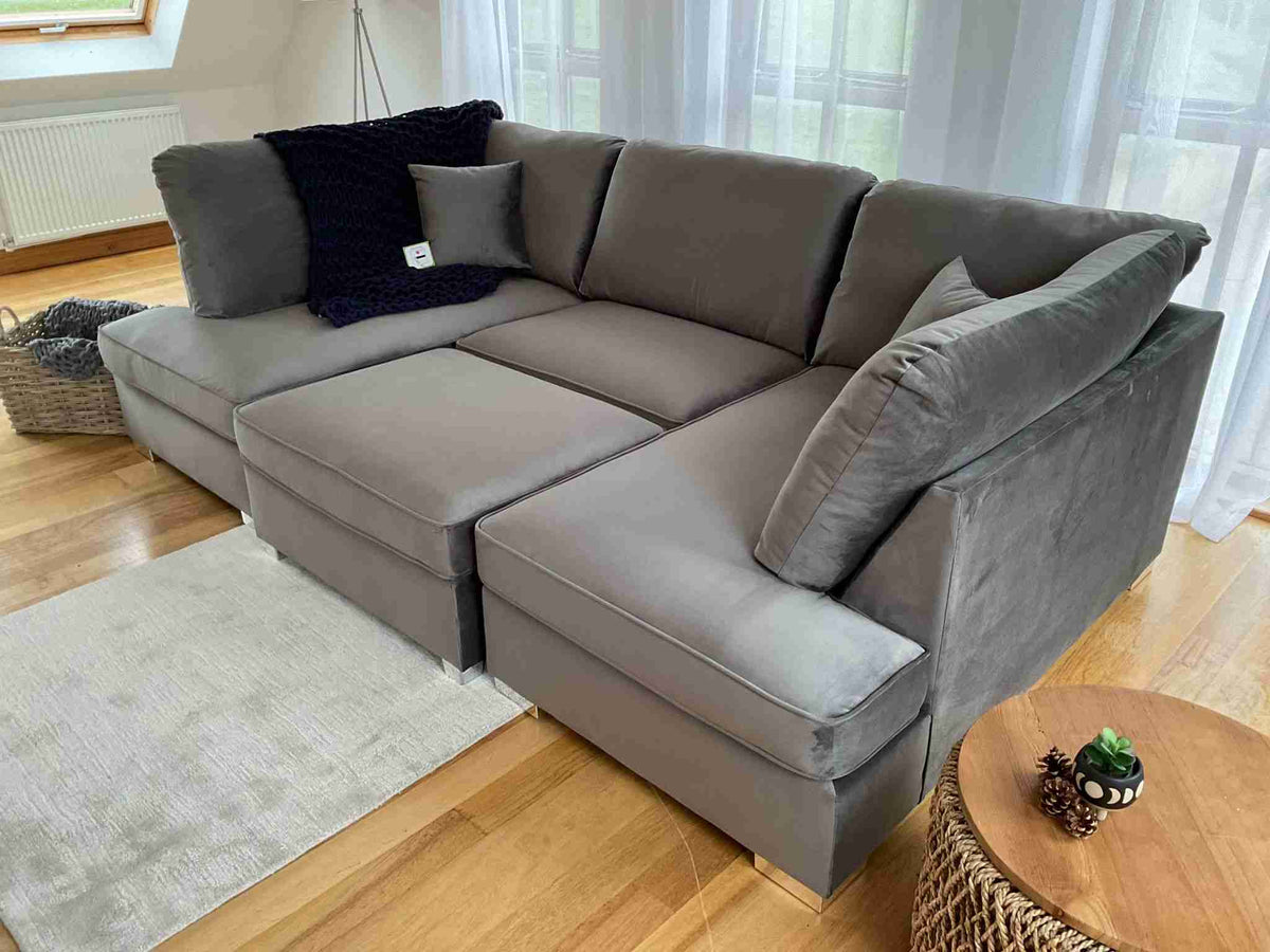 Carnaby Cinema U Shape Corner Sofa Grey | Large Family Sofa UK