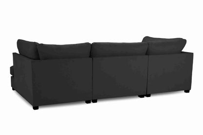 Black U Shape Sofa UK – Carnaby Cinema Large Family Corner Sofa for Modern Living Rooms