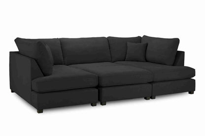 Black U Shape Sofa UK – Carnaby Cinema Large Family Corner Sofa for Modern Living Rooms