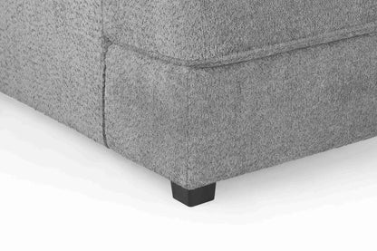 Grey Boucle U Shape Sofa UK – Carnaby Cinema Teddy Bear Fabric Corner Sofa with Footstool