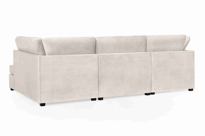 Beige Carnaby Cinema U Shape Sofa UK – Large Family Corner Sofa with Footstool