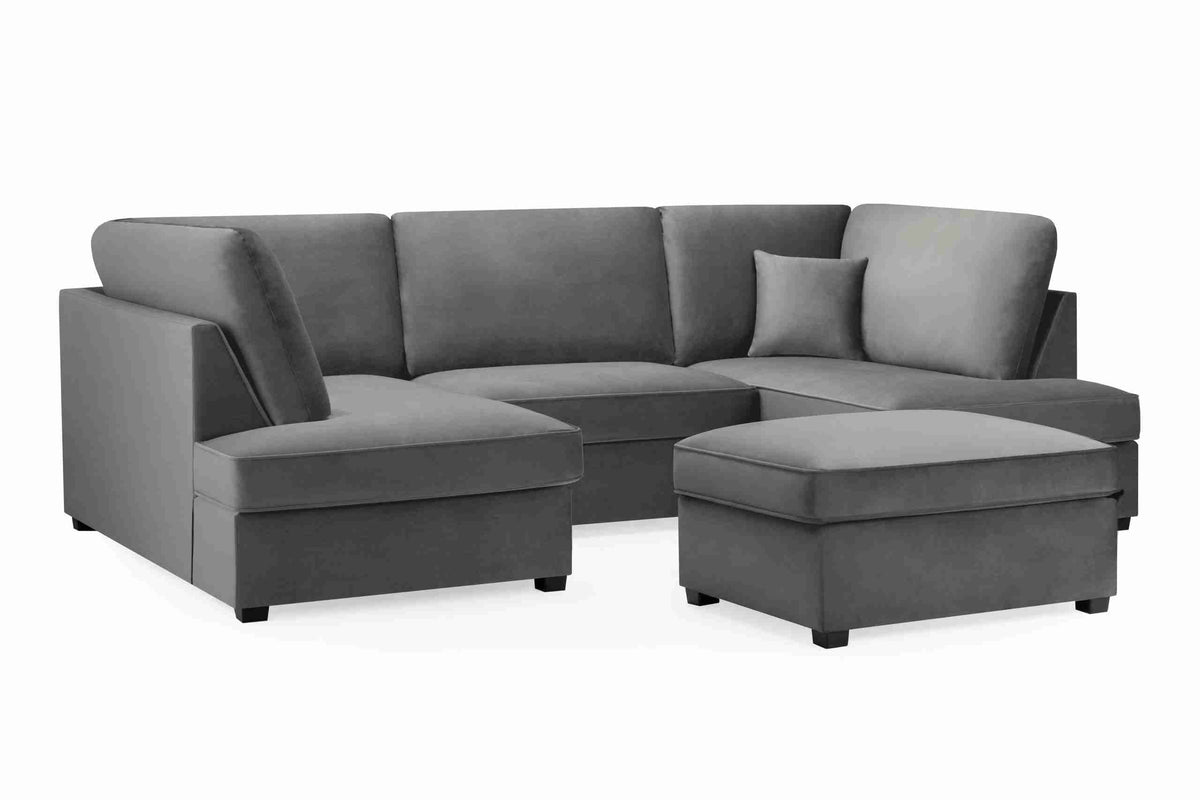 Carnaby Cinema U Shape Corner Sofa Grey | Large Family Sofa UK