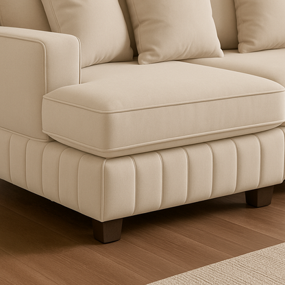 Light Cream U Shape Sofa UK – Lilly Large Corner Sofa with Deep Seating for Modern Living Rooms